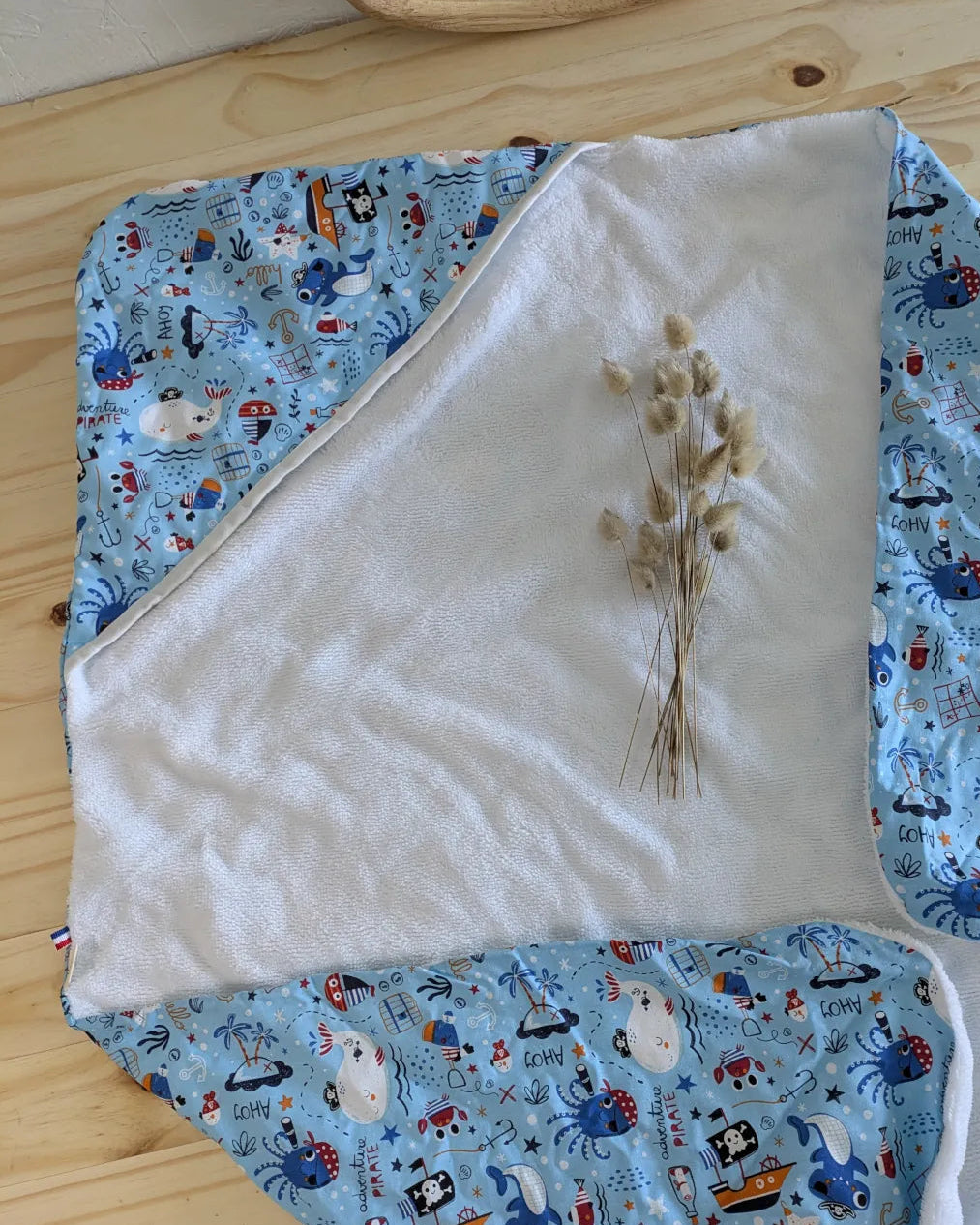 Cape de bain enfant océan, personnalisable (1mx1m)