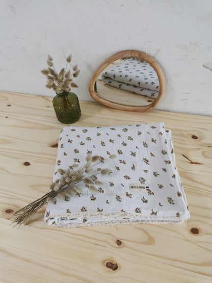 Couverture Bébé soleil sherpa Oeko-tex - Cadeau de Naissance