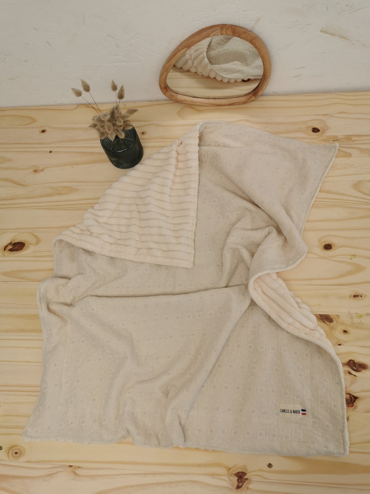 Couverture Bébé Dune minky Oeko-tex - Cadeau de Naissance