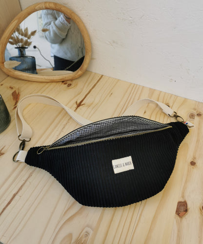 Sac Banane Femme velours noir - 2 modèles - édition limitée