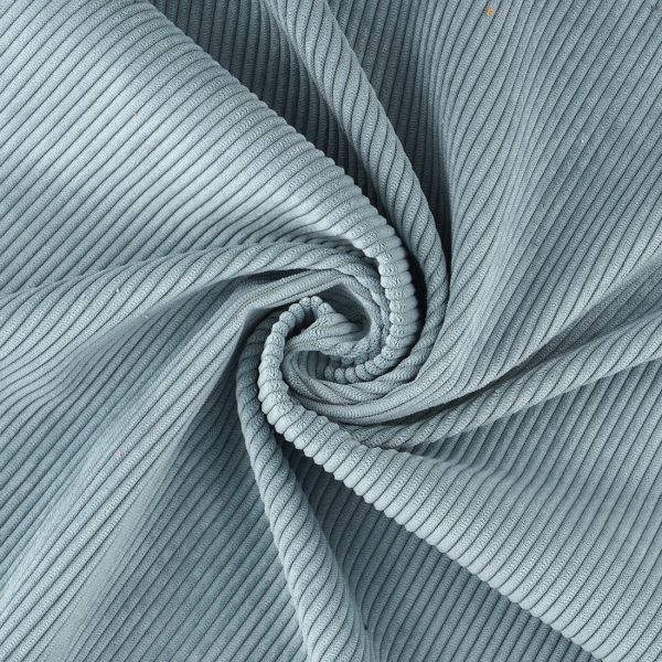 Velours épais côtelé 5mm bleu ciel
94% Polyester 6% Polyamide
Lavage : 30° 
Oeko-tex : oui
Blanchiment : Blanchiment à proscrire
Repassage : Repassage au fer froid (110 °C)
Nettoyage à sec : Nettoyage à sec à proscrire
Séchage : Séchage en machine à proscrire